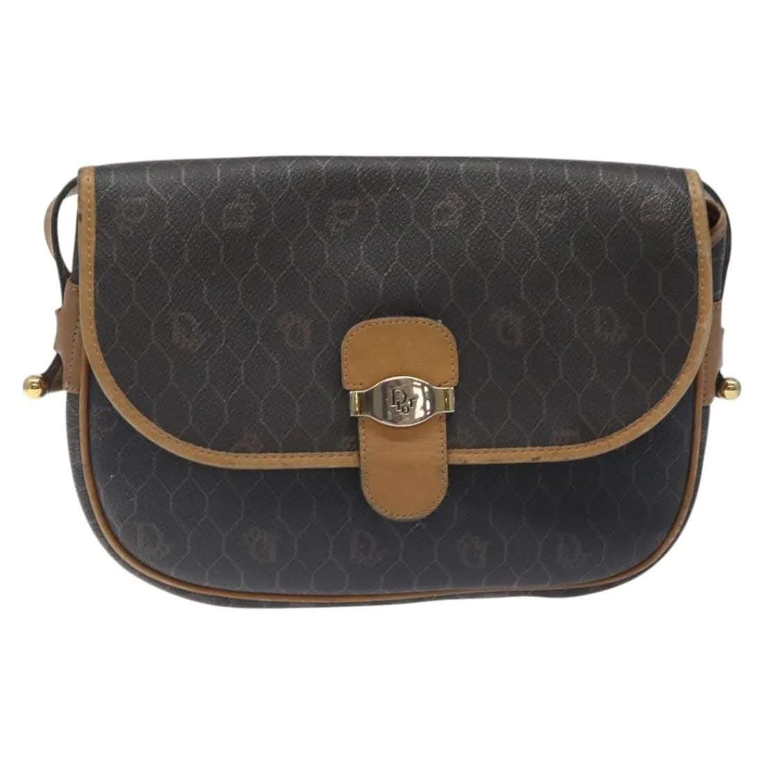 Christian Dior Vintage Honeycomb black canvas bag: Christian Dior Vintage Honeycomb black canvas bag Vintage Christian Dior Honeycomb canvas bag in black with leather trim. Made in France, this piece shows fair overall condition with visible wear to t