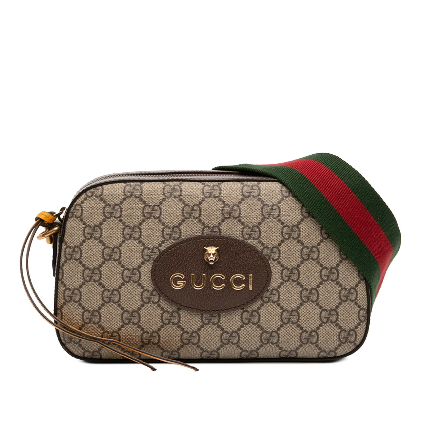 Gucci Neo Vintage GG Supreme Crossbody Bag: Gucci Neo Vintage GG Supreme Crossbody Bag This Gucci GG Supreme Web Neo Vintage Crossbody features a coated canvas body with leather trim, complemented by a flat web canvas strap. It is designed with