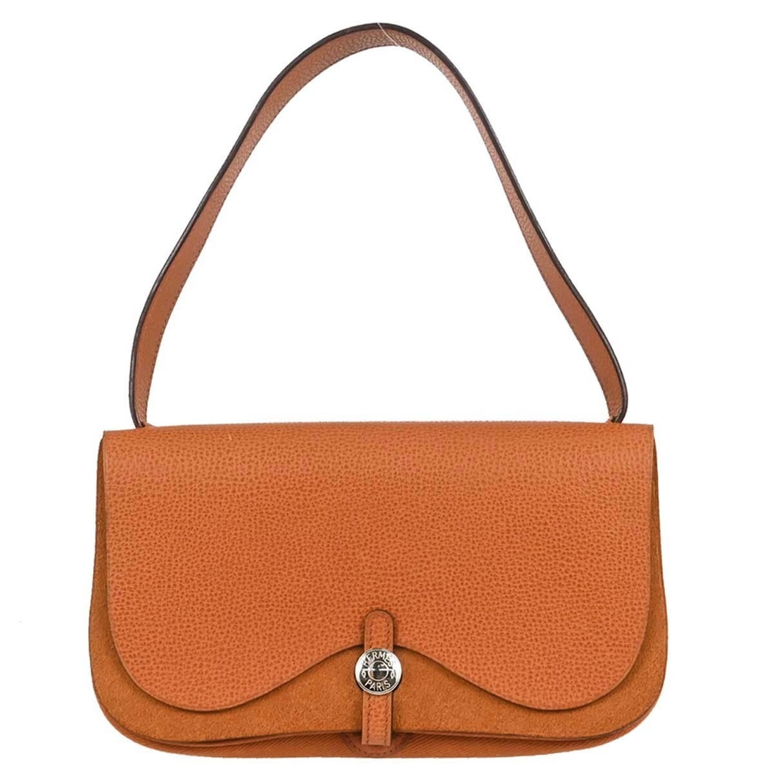 Hermes Sac Colorado PM Potiron Toile Chevron Vache Liegee Shoulder Bag: Hermes Sac Colorado PM Potiron Toile Chevron Vache Liegee Shoulder Bag Vintage Hermes Sac Colorado PM shoulder bag in Potiron with Toile Chevron and Vache Liegee construction. This small shoulder bag 