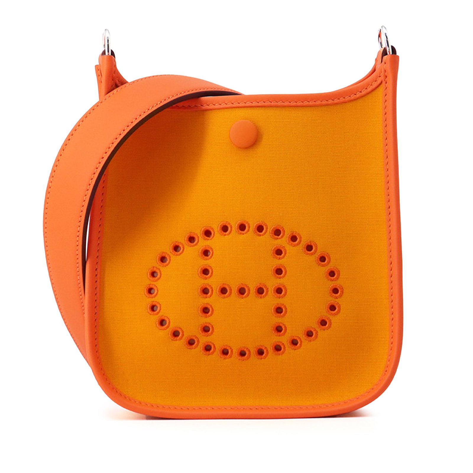 Hermes Neo Evelyne 16 Toile Officier Swift Shoulder Bag: Hermes Neo Evelyne 16 Toile Officier Swift Shoulder Bag This Hermes Neo Evelyne 16 bag is crafted with a canvas body and Swift leather trim, featuring a detachable flat leather strap and an open top w