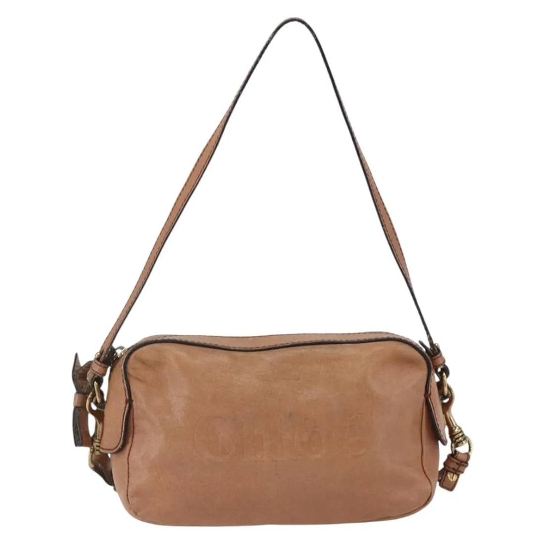 Chloe Vintage Brown Leather Shoulder Bag 18cm x 13cm x 5cm: Chloe Vintage Brown Leather Shoulder Bag 18cm x 13cm x 5cm This Chloe vintage shoulder bag for women is crafted from brown leather and features a compact design suitable for everyday use. It shows sig