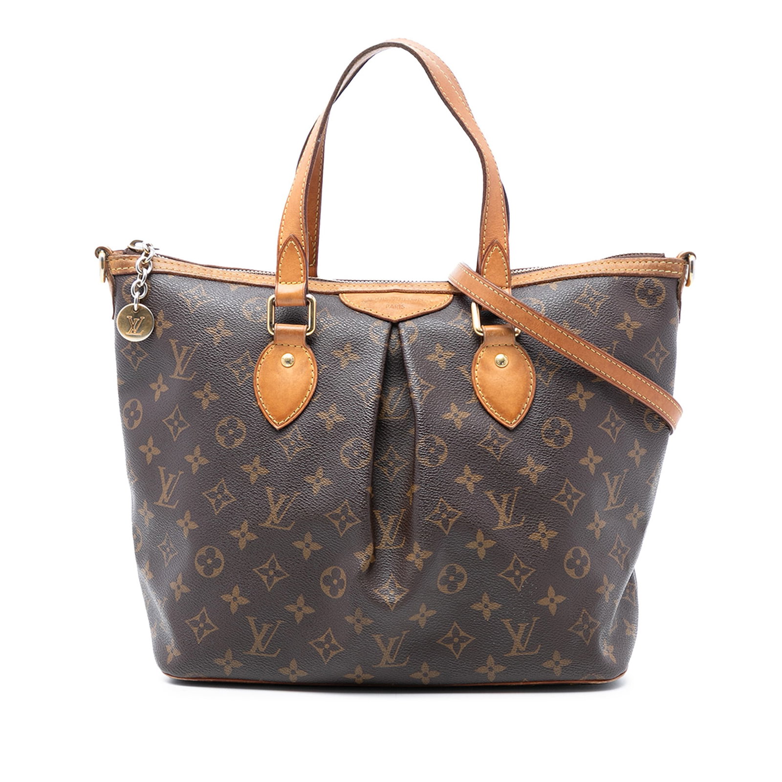 Louis Vuitton Palermo PM Brown Monogram Canvas Shoulder Bag with Strap (1 of 7)