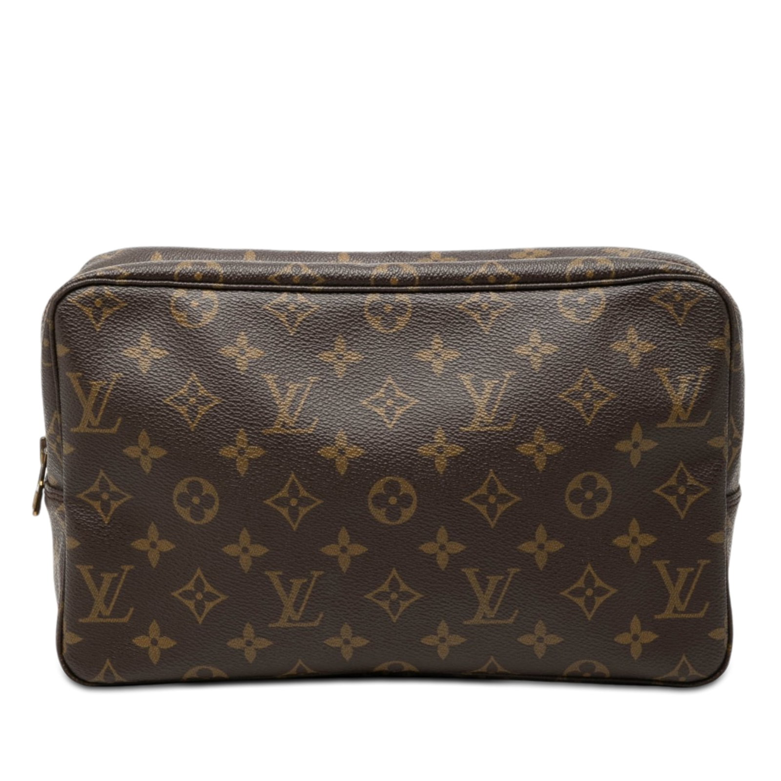 Louis Vuitton Trousse Toilette 28 Monogram Canvas Cosmetic Pouch: Louis Vuitton Trousse Toilette 28 Monogram Canvas Cosmetic Pouch Louis Vuitton Monogram Trousse Toilette 28 in brown monogram canvas with a top zip closure and an interior slip pocket. Made in France.