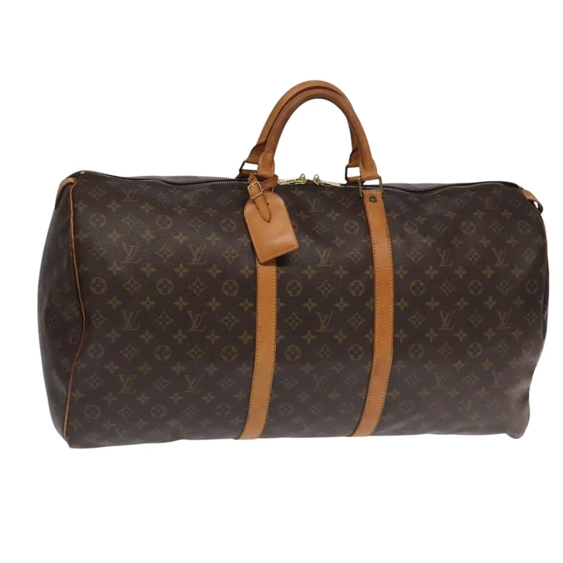 Louis Vuitton Keepall Monogram Canvas Travel Bag 60cm x 30cm x 26cm: Louis Vuitton Keepall Monogram Canvas Travel Bag 60cm x 30cm x 26cm This Louis Vuitton Keepall Bag features the iconic Monogram Canvas and is designed for unisex use. The bag is brown and crafted from
