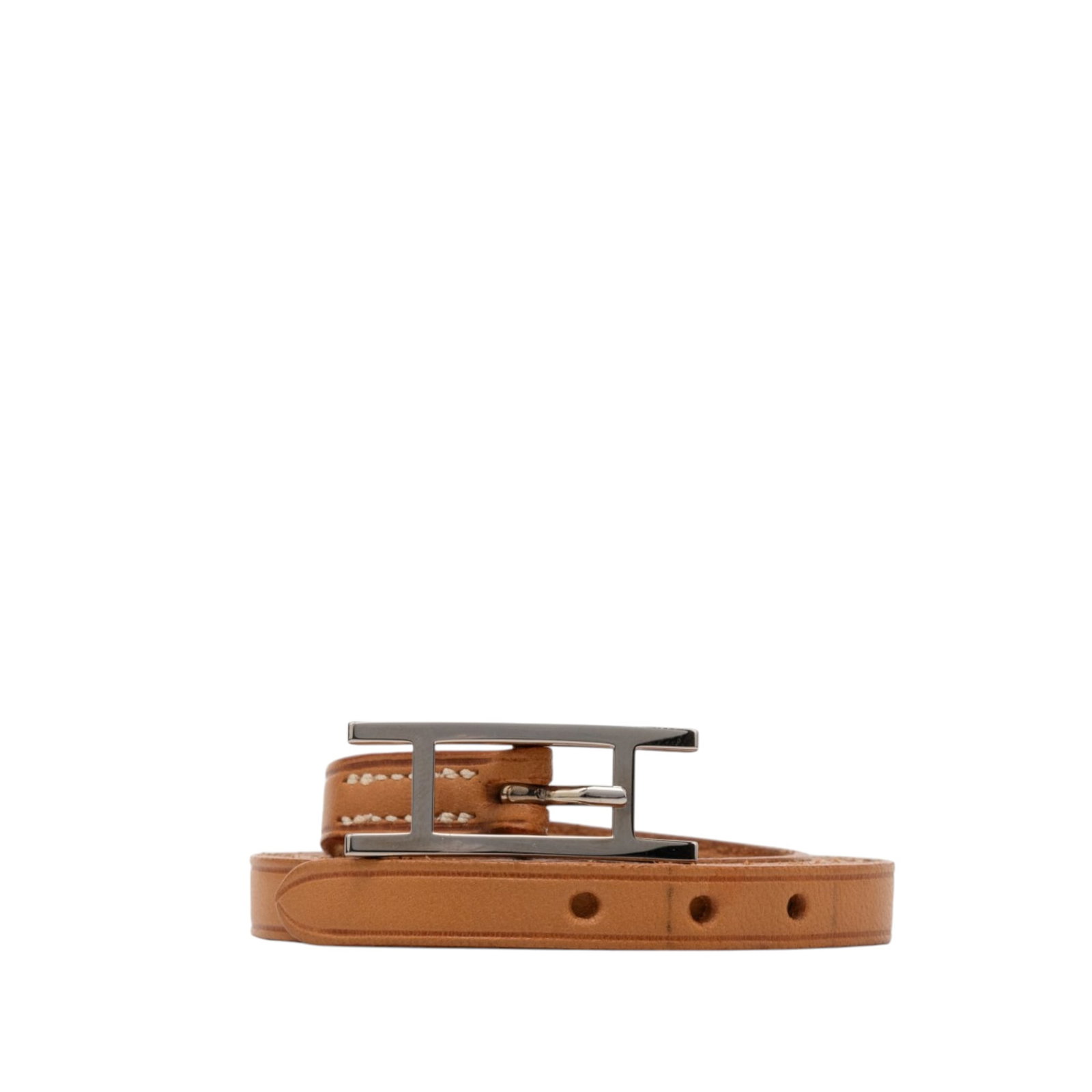 Brown Leather Triple Wrap Bracelet Hermes Behapi Swift: Brown Leather Triple Wrap Bracelet Hermes Behapi Swift Hermes Behapi Triple Tour bracelet crafted in swift leather with a palladium-plated buckle closure. Made in France, this brown bracelet includes 