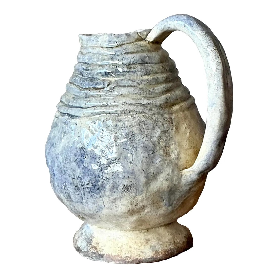 Mid Century Studio Pottery Pitcher With Layered Glaze and Organic Form (1 of 8)
