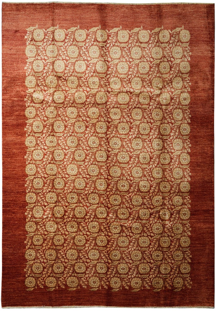 Handmade 9 x 12 Natural Wool Rug Vegetable Dye Transitional Modern Design (1 of 14)