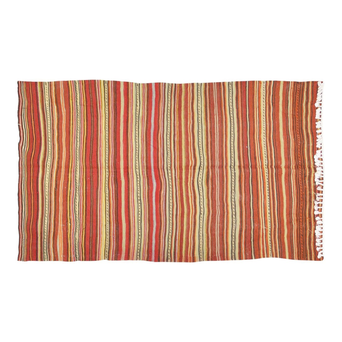 Turkish Anatolian Wool Kilim Rug in Natural Dyes 4'8" x 8'2" (1 of 7)