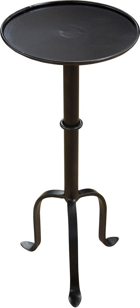 Noir Tini Side Table Industrial Steel Matte Black 24" Height (1 of 8)