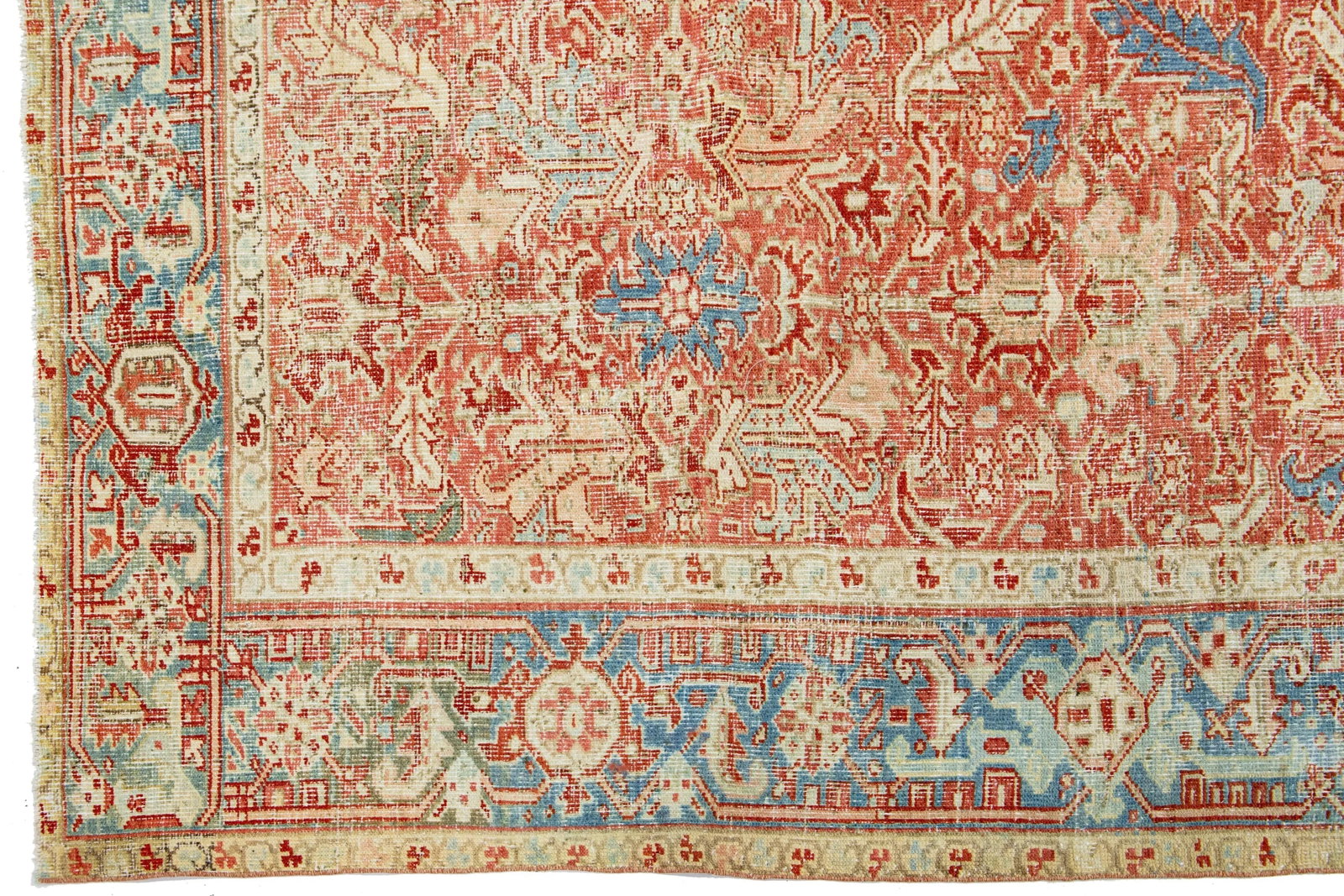 Exquisite Handmade Persian Heriz Wool Rug Medallion Design Red-Rust 7'5 x 9'7 - 5