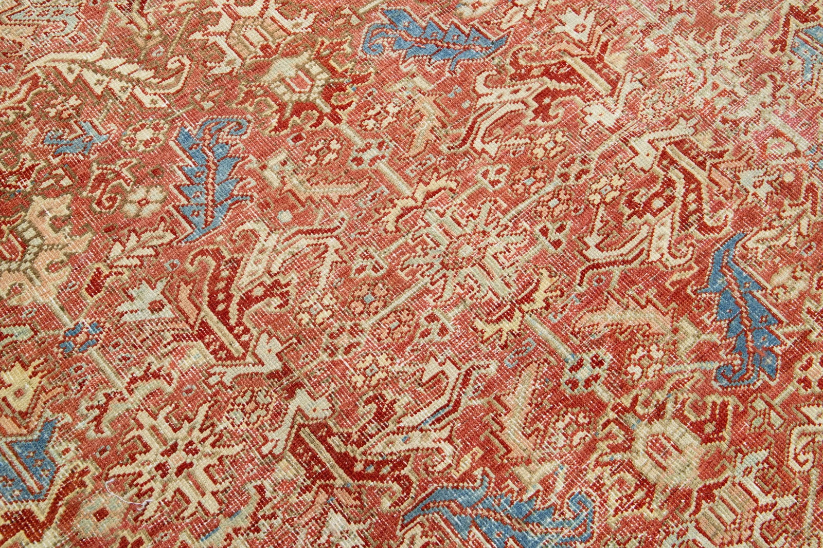 Exquisite Handmade Persian Heriz Wool Rug Medallion Design Red-Rust 7'5 x 9'7 - 7