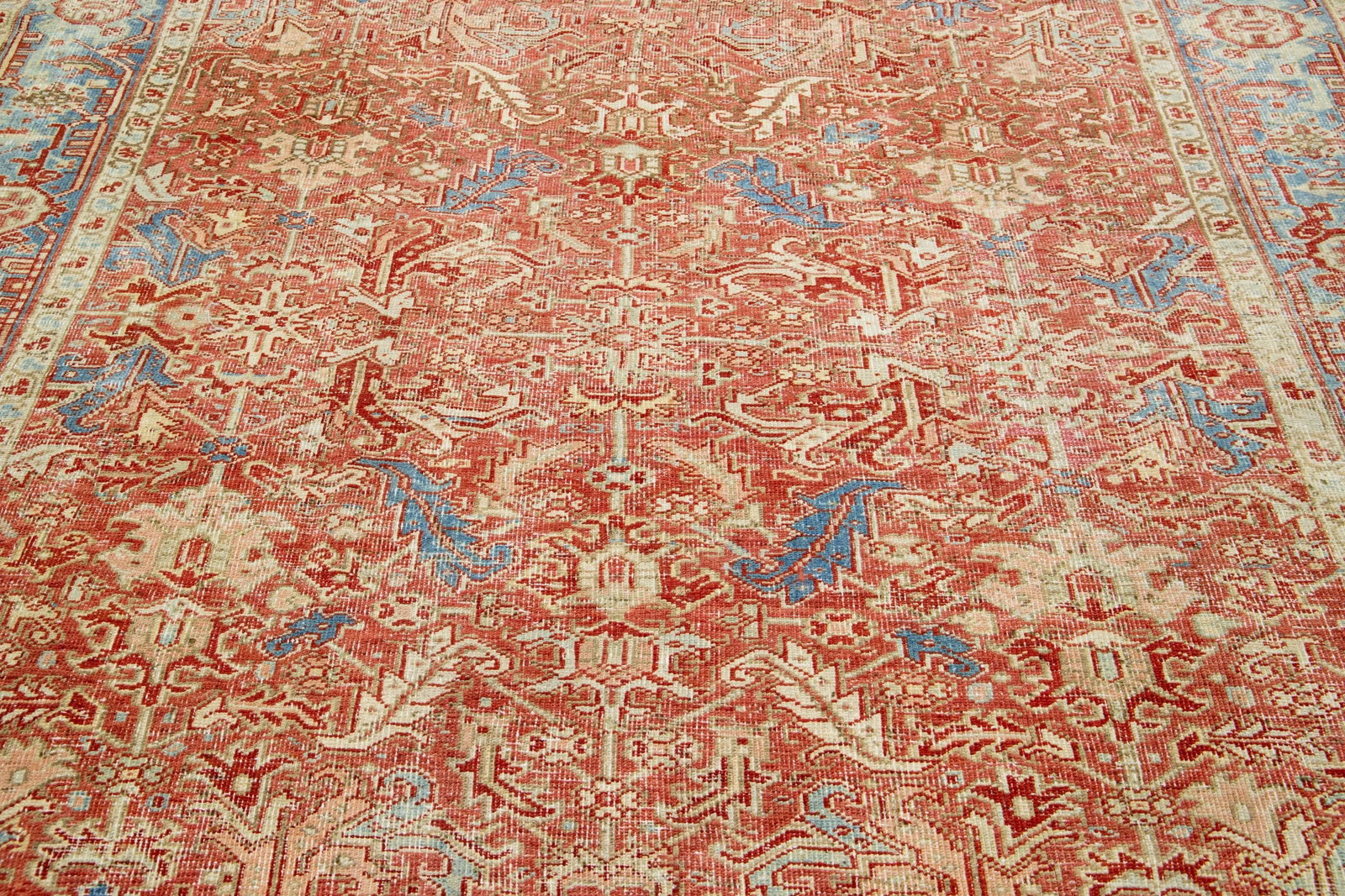 Exquisite Handmade Persian Heriz Wool Rug Medallion Design Red-Rust 7'5 x 9'7 - 8