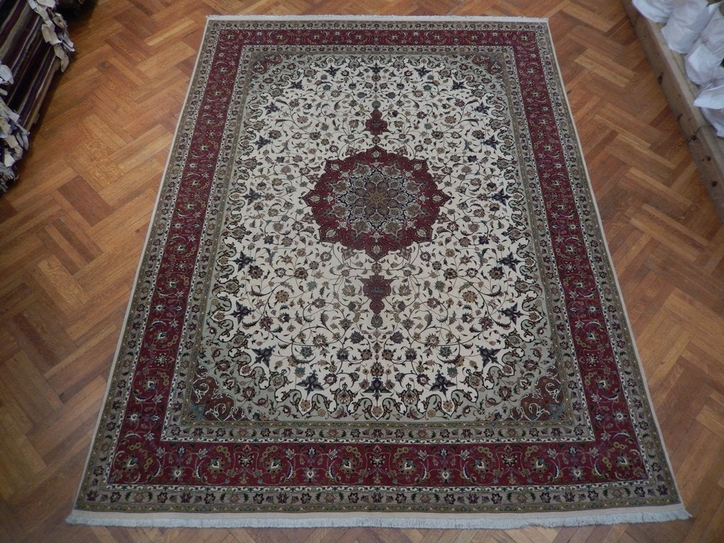 Persian Tabriz Rug 9.9 x 13 Handmade in Iran 400 KPSI Wool and Silk - 2