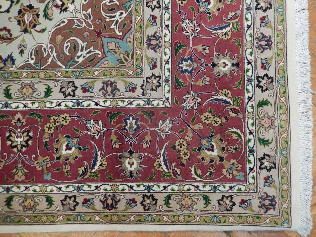 Persian Tabriz Rug 9.9 x 13 Handmade in Iran 400 KPSI Wool and Silk - 5