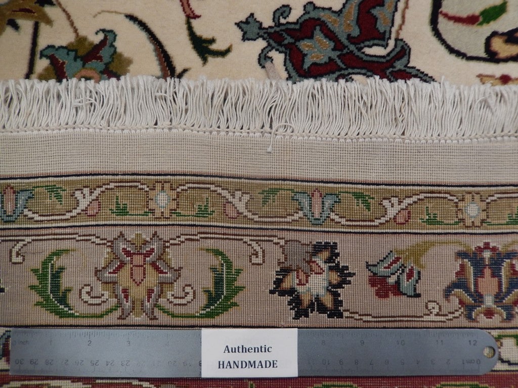 Persian Tabriz Rug 9.9 x 13 Handmade in Iran 400 KPSI Wool and Silk - 6