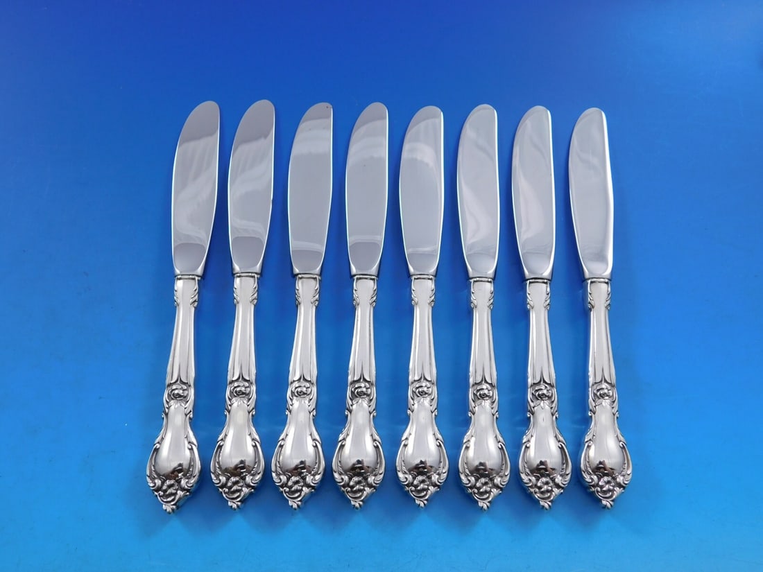 Lunt Alexandra Sterling Silver Butter Spreader Set of 8 Modern 6 1/4 Inch (1 of 4)