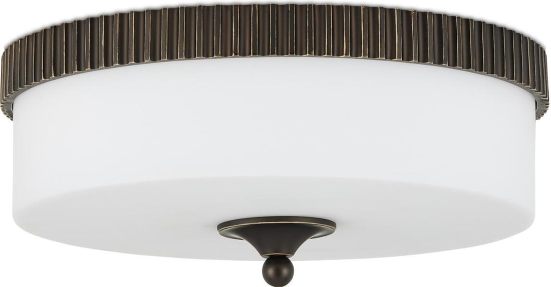 Currey Bryce Oil-Rubbed Bronze Flush Mount Light 6H 16.25W 16.25D Dimmable LED (1 of 5)