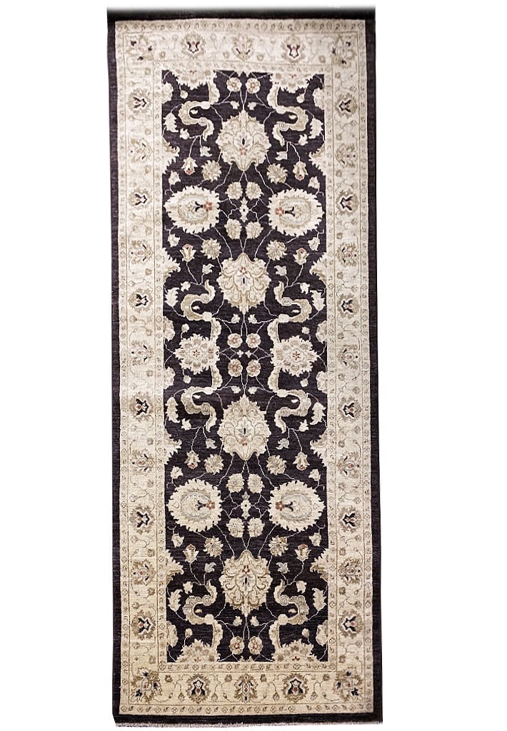 4' x 10'6" Dark Brown Chobi Peshawar Handmade Wide Runner: 4' x 10'6" Dark Brown Chobi Peshawar Handmade Wide Runner Free continental US Shipping Transform your home with the exquisite 4' x 10' 6" Dark Brown Chobi Peshawar Wide Runner. Handcrafted in the Chob