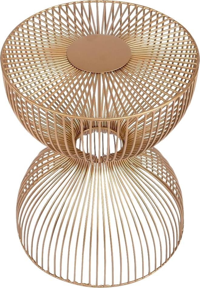 Butler Nicholas Hourglass Side Table Polished Gold Industrial Style: Butler Nicholas Hourglass Side Table Polished Gold Industrial Style The Nicholas Hourglass Iron Table is a stunning addition to any space, featuring a unique hourglass shape that combines modern desig