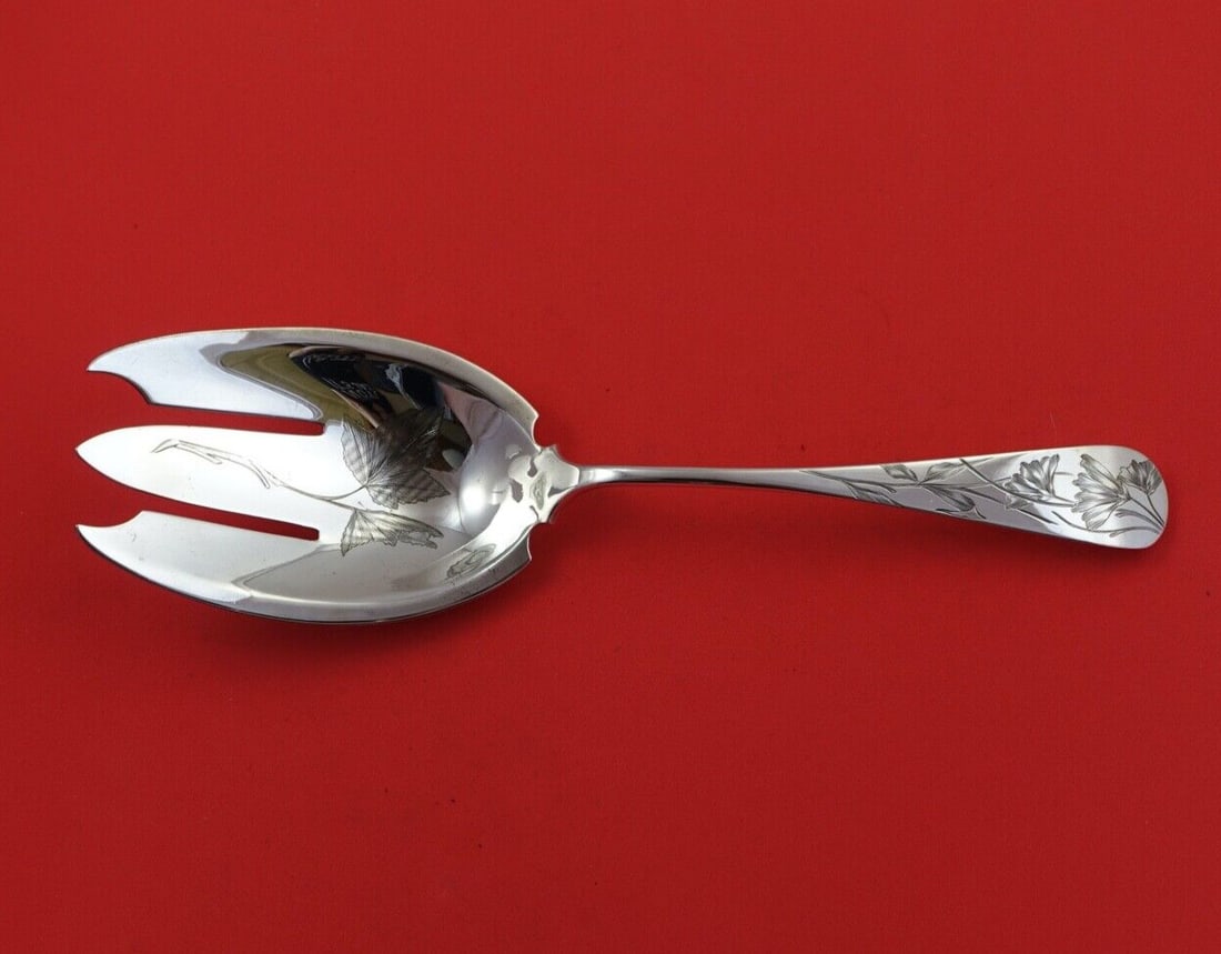Brite Cut Sterling Silver 3-Tine Vegetable Fork 10 Inch (1 of 2)