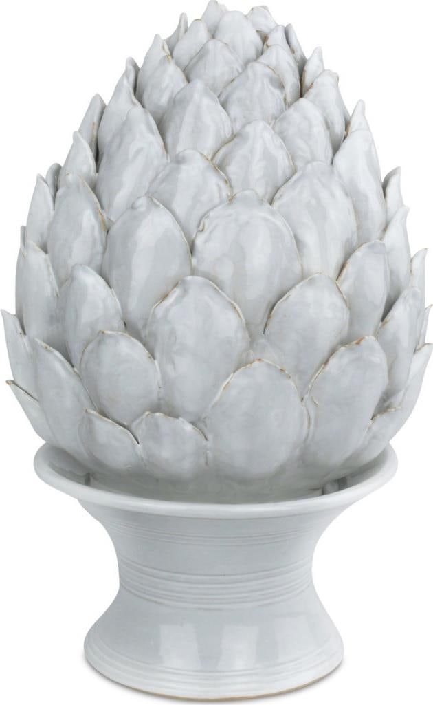 Currey Ivory Ceramic Artichoke Sculpture 15.75H 10W 10D (1 of 4)