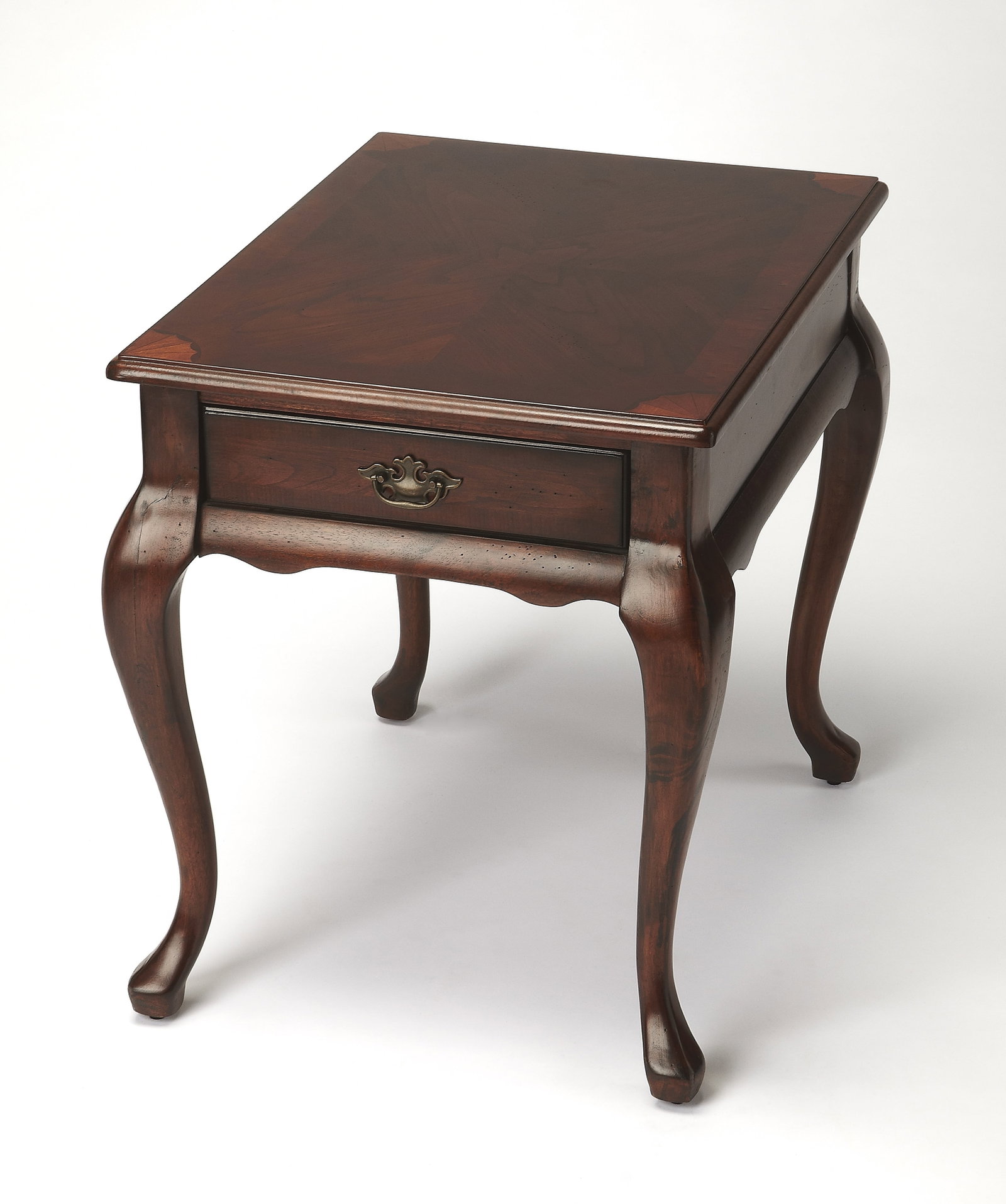 Butler Grace Collection Rectangular End Table Antique Style Dark Brown Cherry Finish (1 of 3)