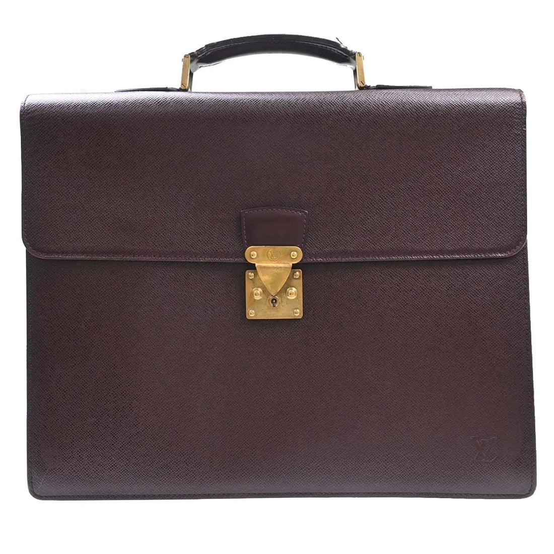 Louis Vuitton Serviette Moskova Taiga leather briefcase purple (1 of 17)