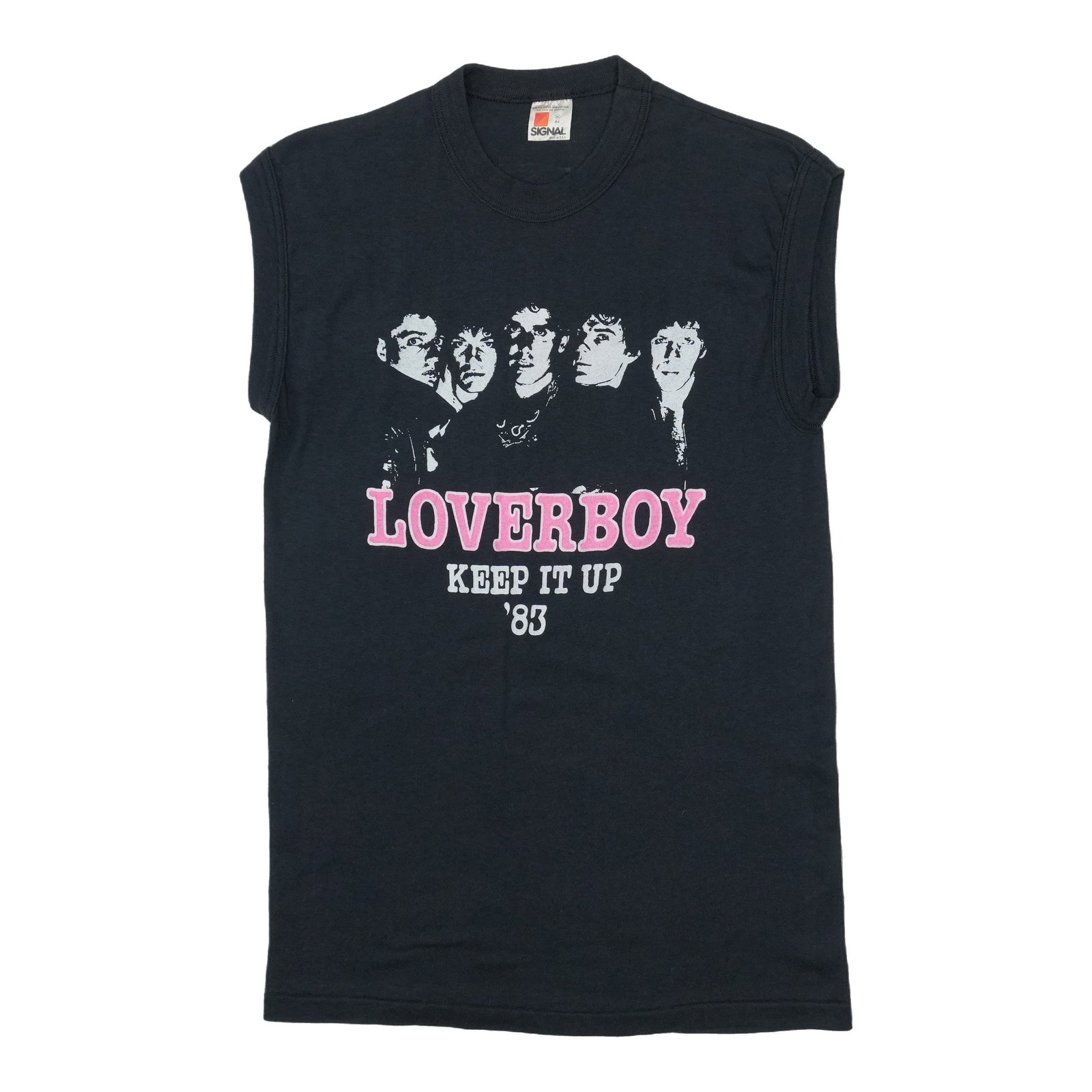 Vintage 1983 Loverboy Tour Sleeveless Cotton Shirt Black XL (1 of 4)