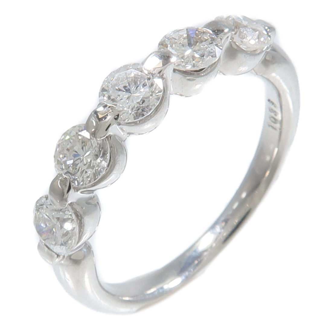 Pt900 Platinum Diamond Ring Women's Size 6.25 (1 of 9)