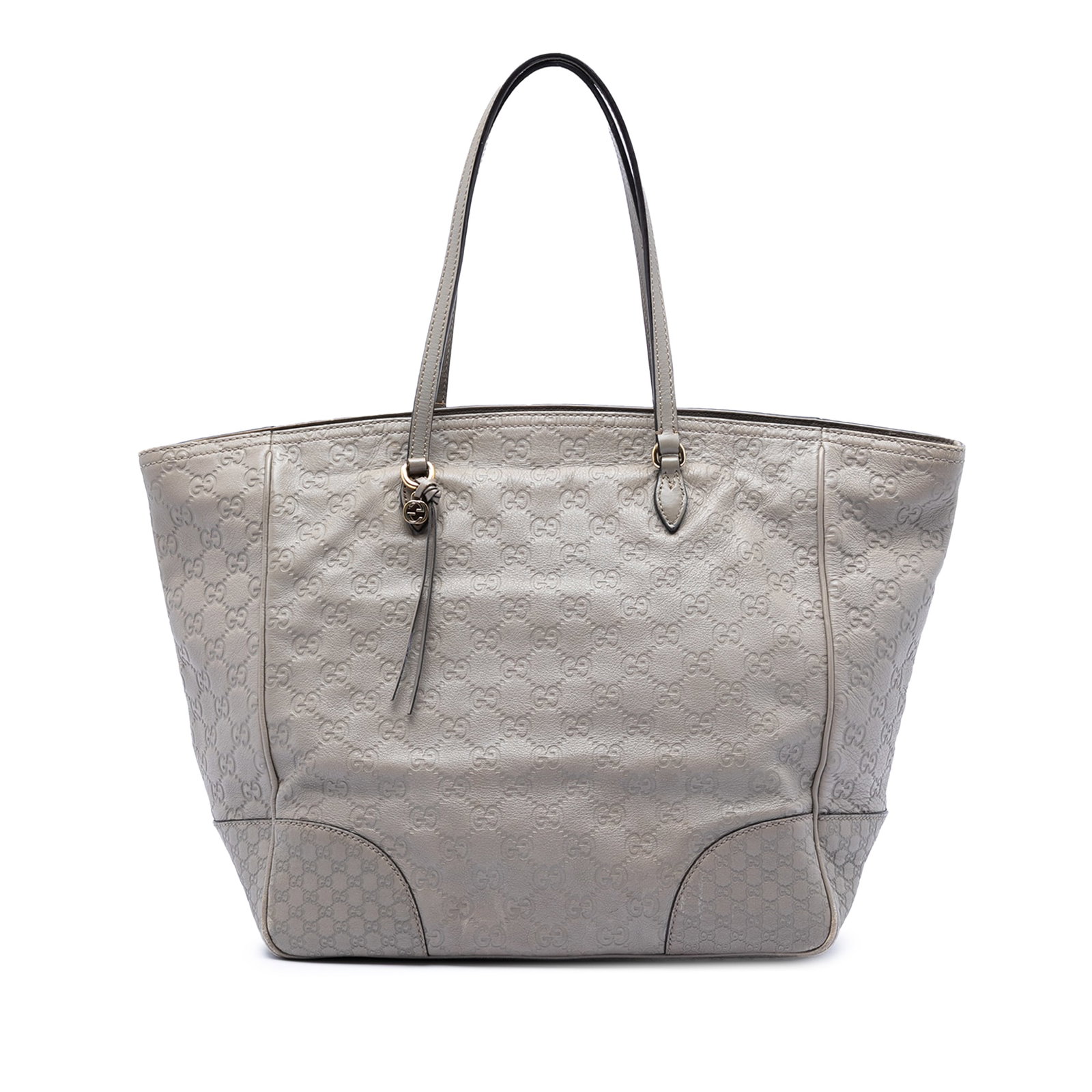 Gucci Bree Guccissima Gray Leather Tote Bag with Zip Top (1 of 7)