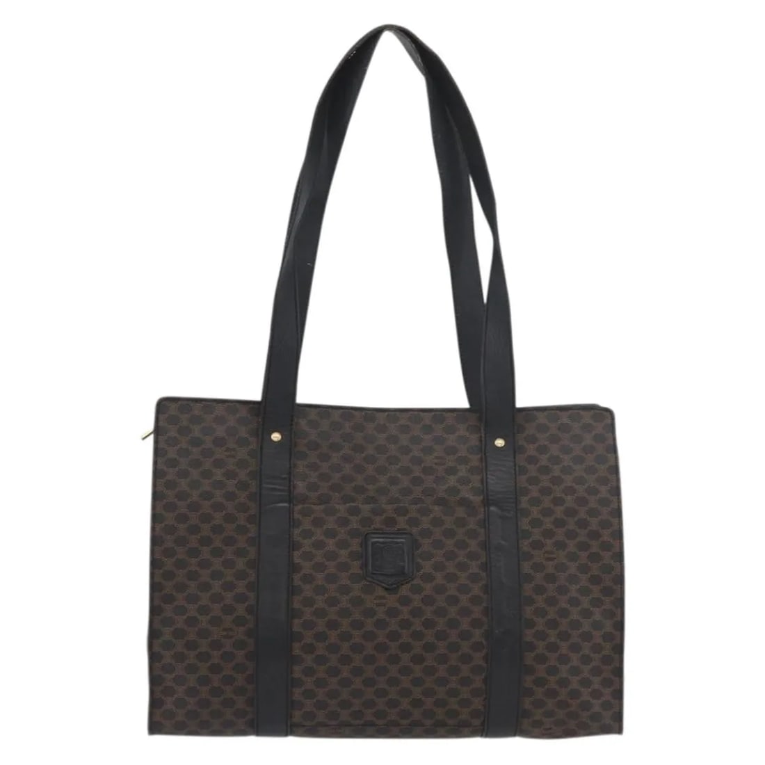 Celine Macadam black canvas shopper tote 39cm x 28cm x 11cm: Celine Macadam black canvas shopper tote 39cm x 28cm x 11cm This Celine Vintage Macadam Shopper Tote features a black coated canvas exterior and is designed for women. The bag is crafted in Italy and 