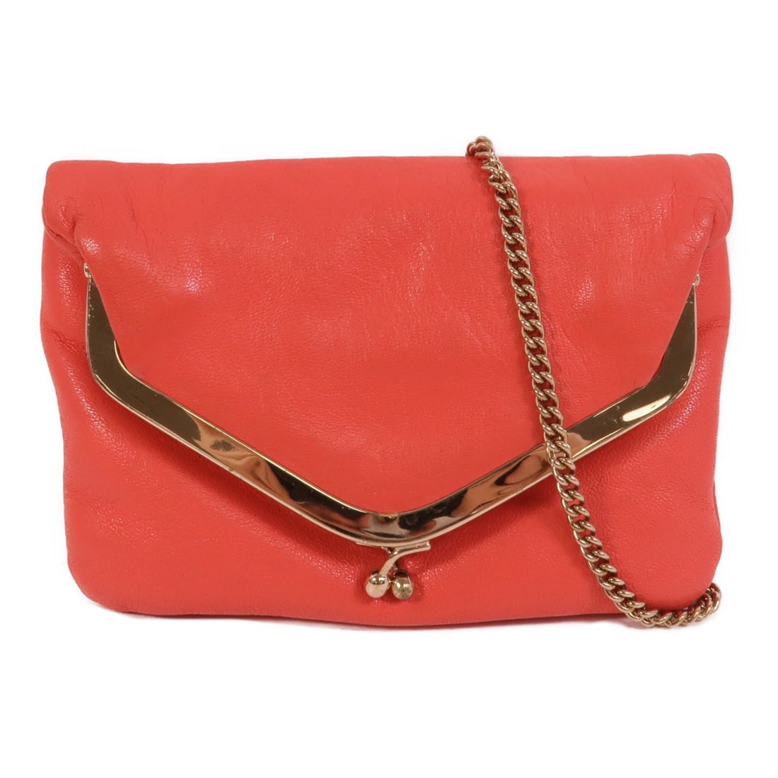 D&G Pink Calfskin Shoulder Bag GHW Chain: D&G Pink Calfskin Shoulder Bag GHW Chain This D&G shoulder bag features a pink calfskin leather exterior and gold-tone chain hardware. Designed for women, it offers a compact silhouette with a regular
