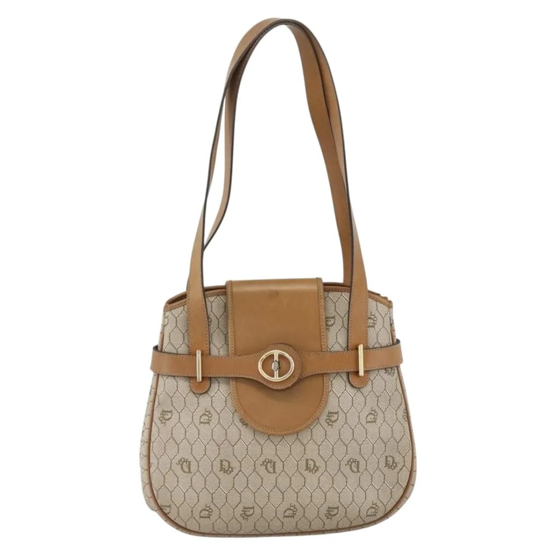 Christian Dior Vintage Honeycomb Beige Canvas Leather Bag: Christian Dior Vintage Honeycomb Beige Canvas Leather Bag Vintage Christian Dior Honeycomb bag in beige canvas. This women's piece is made in France and features leather trim. Condition is good, with 