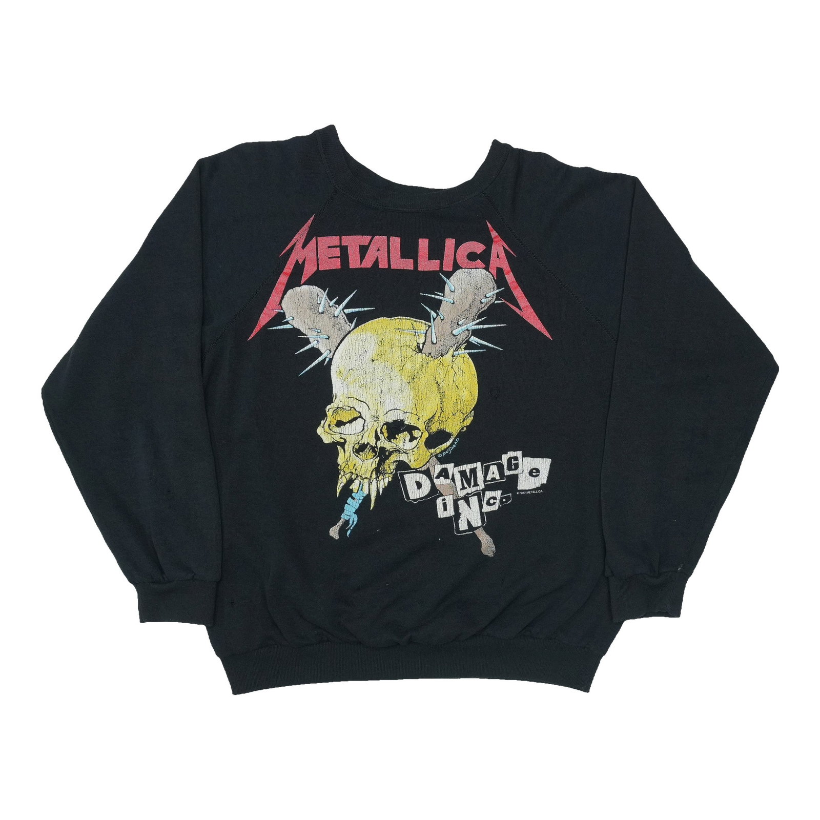 Vintage 1986 Metallica Tour Sweatshirt Black Front and Back Graphics (1 of 10)
