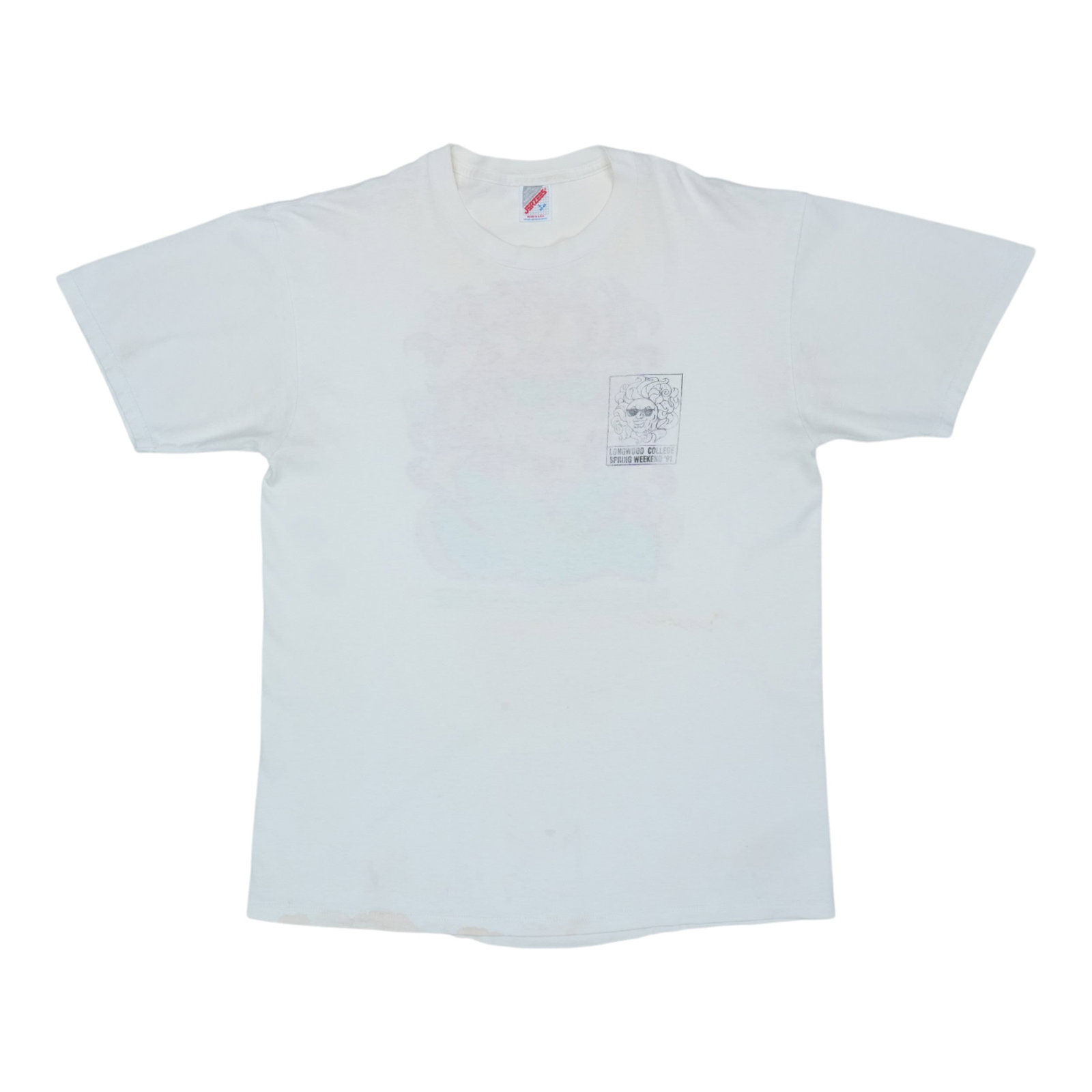 Vintage 1991 Longwood College Spring Break Graphic Cotton T Shirt White (1 of 8)