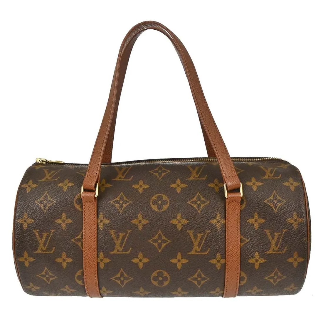 Louis Vuitton Papillon Brown Canvas Handbag: Louis Vuitton Papillon Brown Canvas Handbag Louis Vuitton Papillon handbag in brown monogram canvas. This classic cylindrical design is made in France and is presented in good condition with noted edg