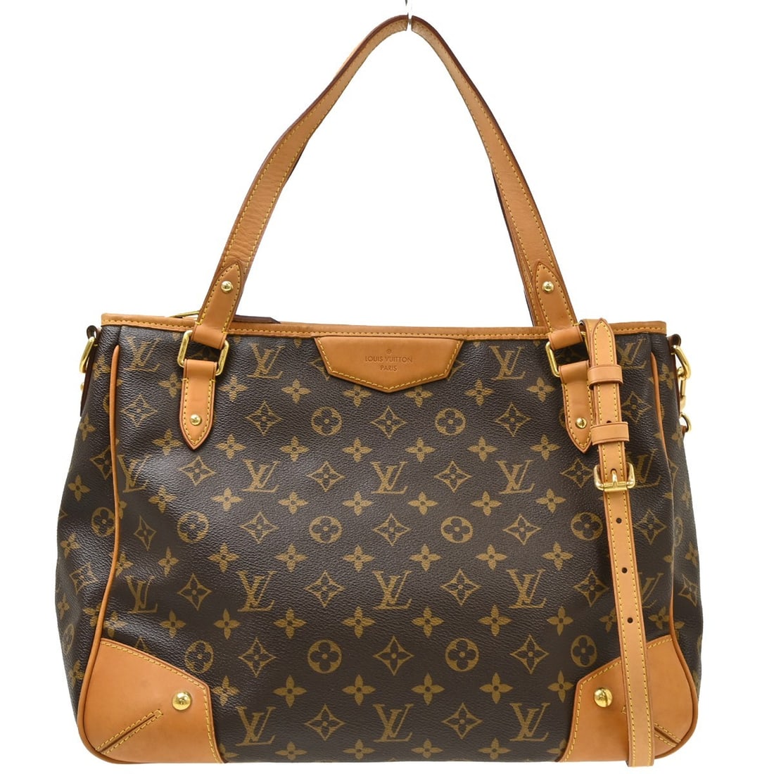 Louis Vuitton Estrella MM Monogram Canvas Satchel with Strap M41232: Louis Vuitton Estrella MM Monogram Canvas Satchel with Strap M41232 Vintage Louis Vuitton Estrella MM 2-way handbag in brown Monogram canvas with leather trim. This medium handbag features a zip closu