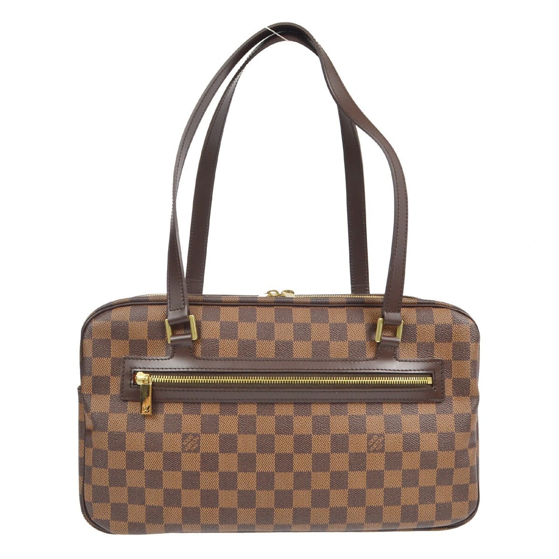 Louis Vuitton Cite GM Damier Ebene Satchel N48091: Louis Vuitton Cite GM Damier Ebene Satchel N48091 Louis Vuitton Cite GM handbag in Damier Ebene canvas with leather trim. This women's satchel features double handles, a zip closure, one exterior zipp