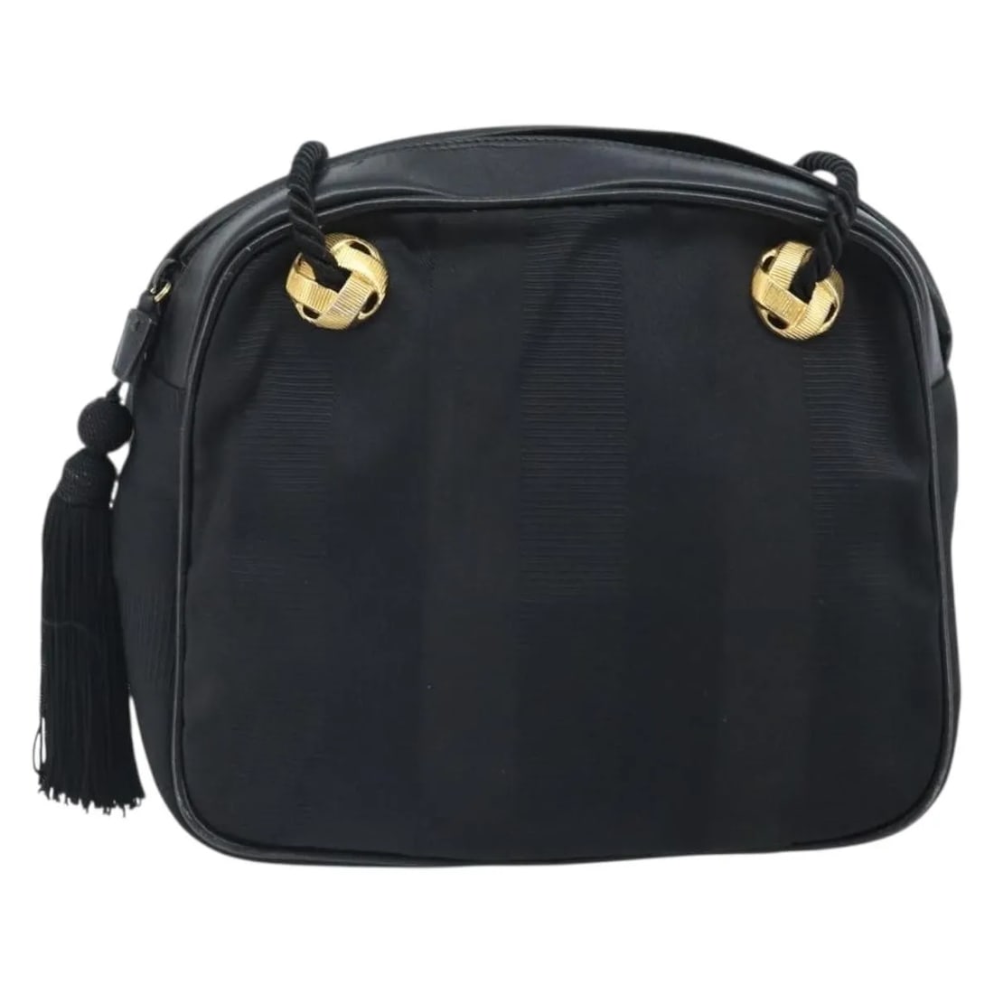 Black Canvas Shoulder Bag Salvatore Ferragamo Vintage (1 of 18)