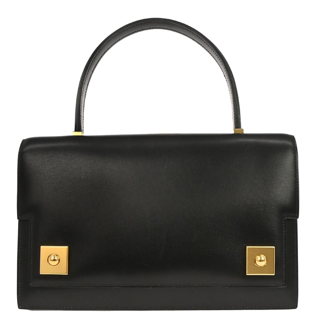 Hermes Piano top handle satchel in black box calf leather: Hermes Piano top handle satchel in black box calf leather Hermes Piano handbag in black box calf leather with a structured top handle design. This medium satchel features six interior pockets and come