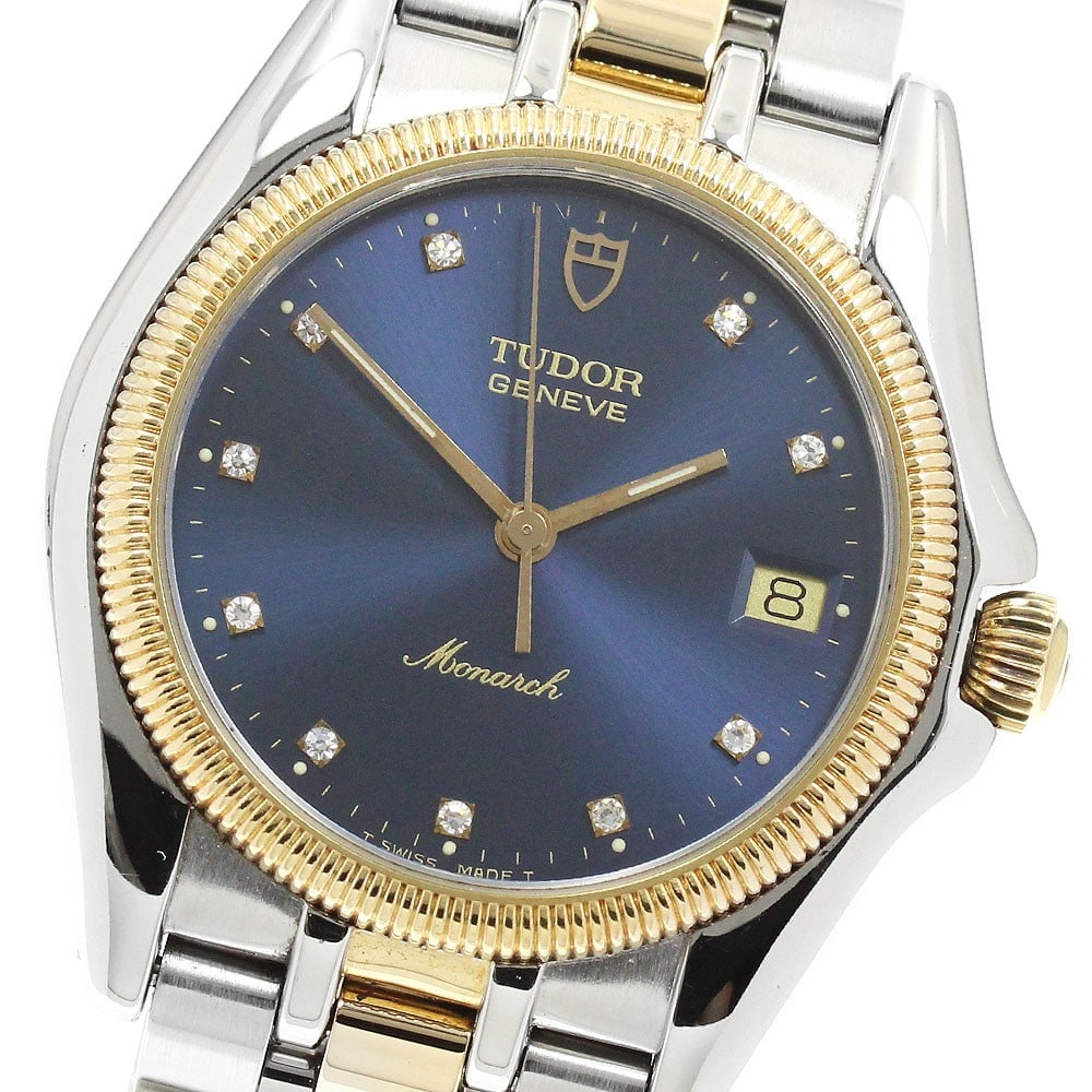 TUDOR Monarch Date 15733 Quartz Unisex Wristwatch 10P Diamond (1 of 6)