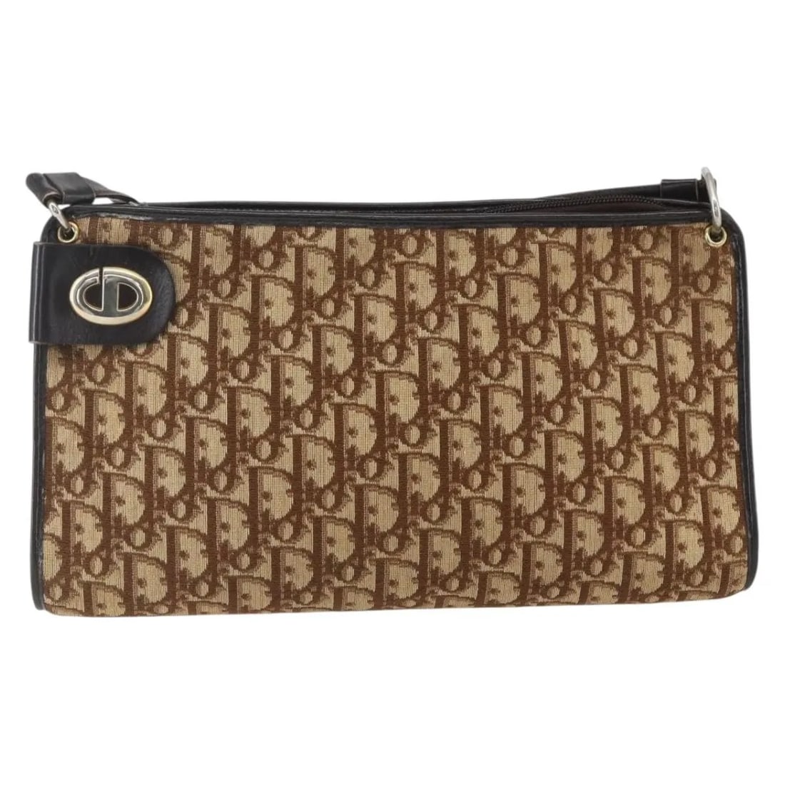 Christian Dior Vintage CD Trotter Beige Canvas Shoulder Bag: Christian Dior Vintage CD Trotter Beige Canvas Shoulder Bag This pre-owned Christian Dior Vintage CD Trotter shoulder bag features a beige canvas exterior. Designed for women, the bag shows signs of u