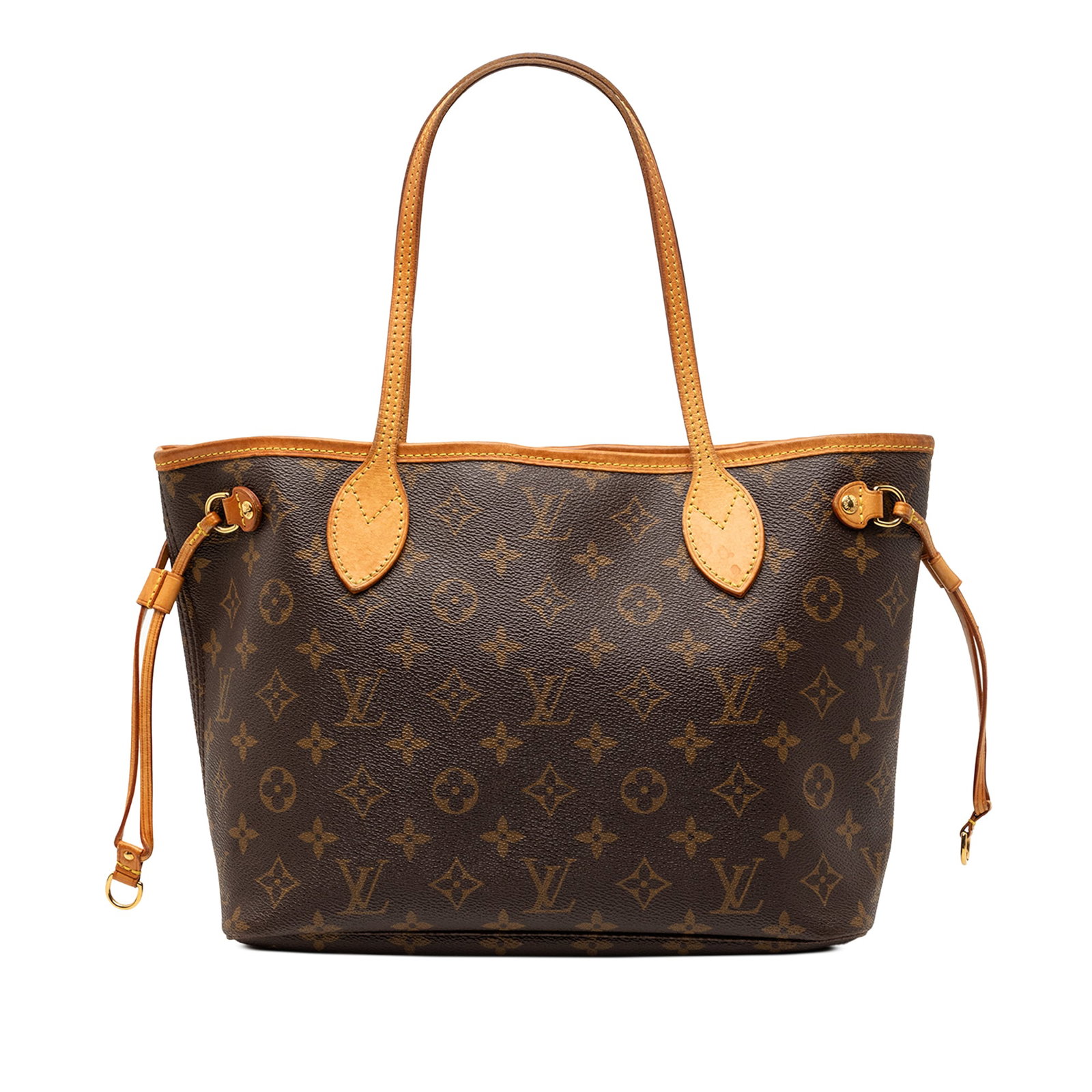Louis Vuitton Neverfull PM Monogram Canvas Tote Bag: Louis Vuitton Neverfull PM Monogram Canvas Tote Bag Louis Vuitton Monogram Neverfull PM tote bag crafted with a monogram canvas body and flat vachetta leather handles. The bag features an open top wit