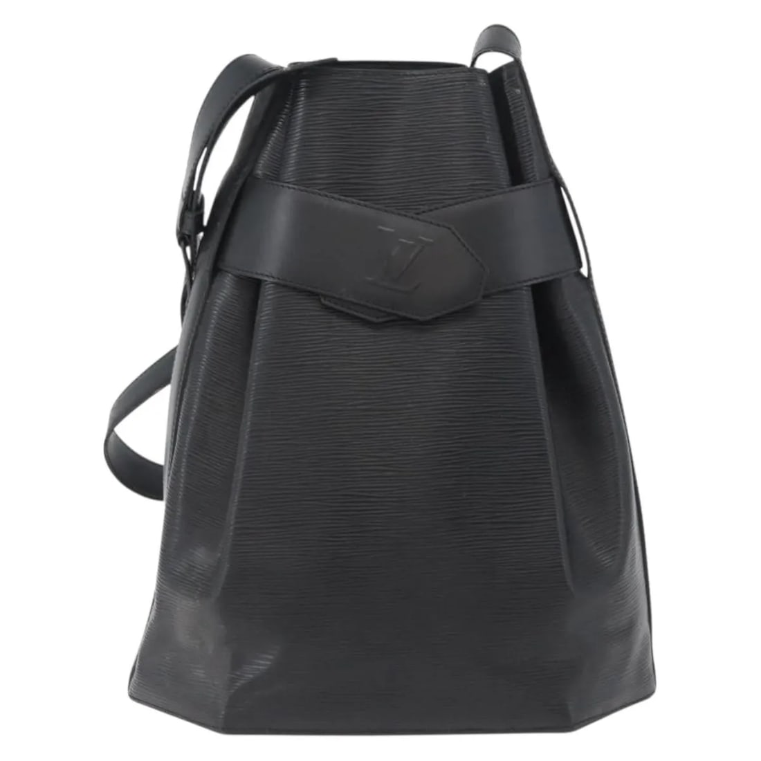 Black Epi Leather Sac d'Epaule Shoulder Bag by Louis Vuitton: Black Epi Leather Sac d'Epaule Shoulder Bag by Louis Vuitton This Louis Vuitton Vintage Sac d'Epaule handbag is crafted from black Epi leather and designed for unisex use. The bag shows signs of regul