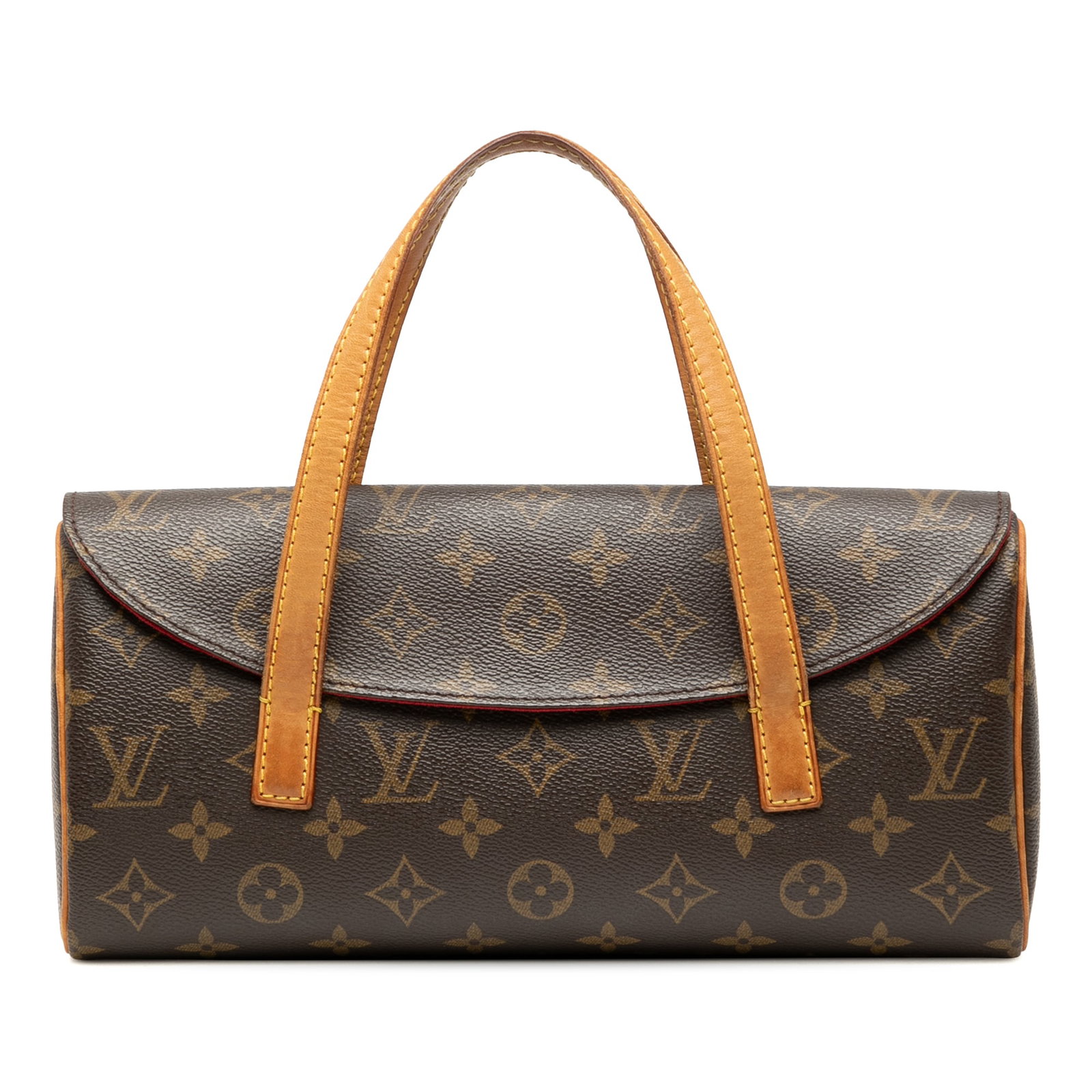 Louis Vuitton Sonatine Monogram Canvas Shoulder Bag: Louis Vuitton Sonatine Monogram Canvas Shoulder Bag Louis Vuitton Monogram Sonatine handbag crafted with a monogram canvas body and flat vachetta leather straps. The design features a front flap with 