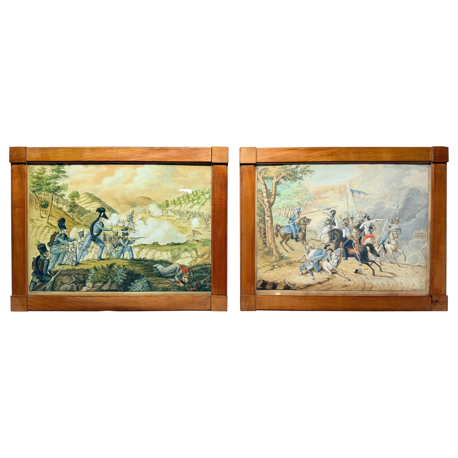Josef Gabriel Frey Pair of Gouache Paintings French Revolution 1826 Set of 2: Josef Gabriel Frey Pair of Gouache Paintings French Revolution 1826 Set of 2 This remarkable pair of gouache on paper paintings by Josef Gabriel Frey (1791-1884) vividly captures pivotal moments from 
