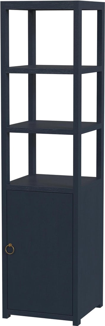 Butler Lark Stylish Navy Blue Etagere Bookcase 70H x 18W x 18D (1 of 5)