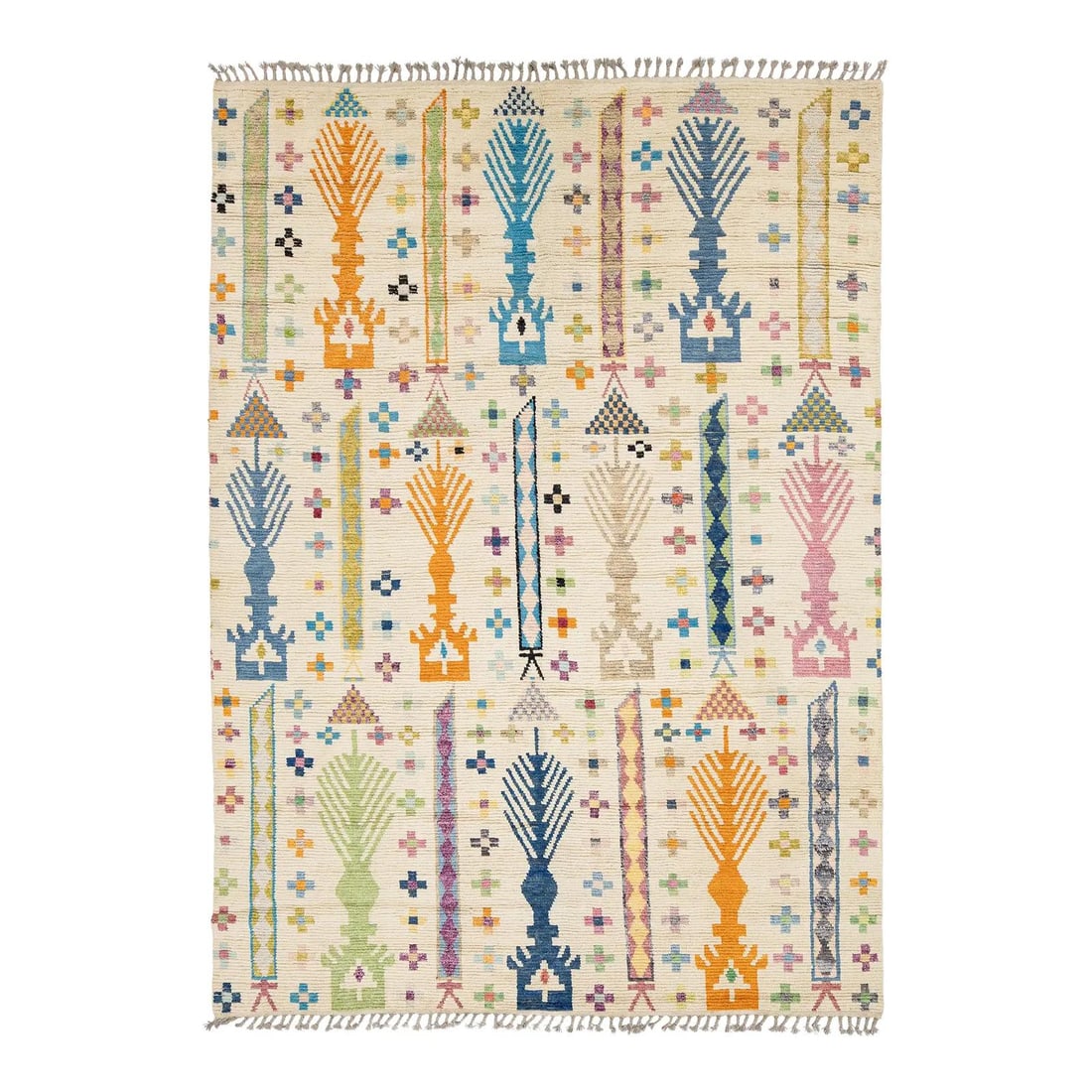 Hand Knotted Wool Moroccan Style Abstract Geometric Rug 9 x 12'7" (1 of 10)