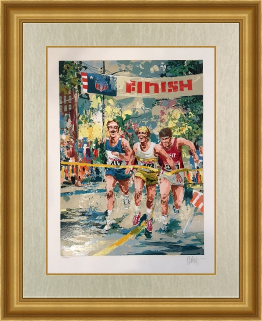 Wayland Moore Marathon L/ED Serigraph Custom Framed Abstract Art: Wayland Moore Marathon L/ED Serigraph Custom Framed Abstract Art This stunning limited edition serigraph titled 'Marathon' by artist Wayland Moore captures the essence of running with its abstract sty