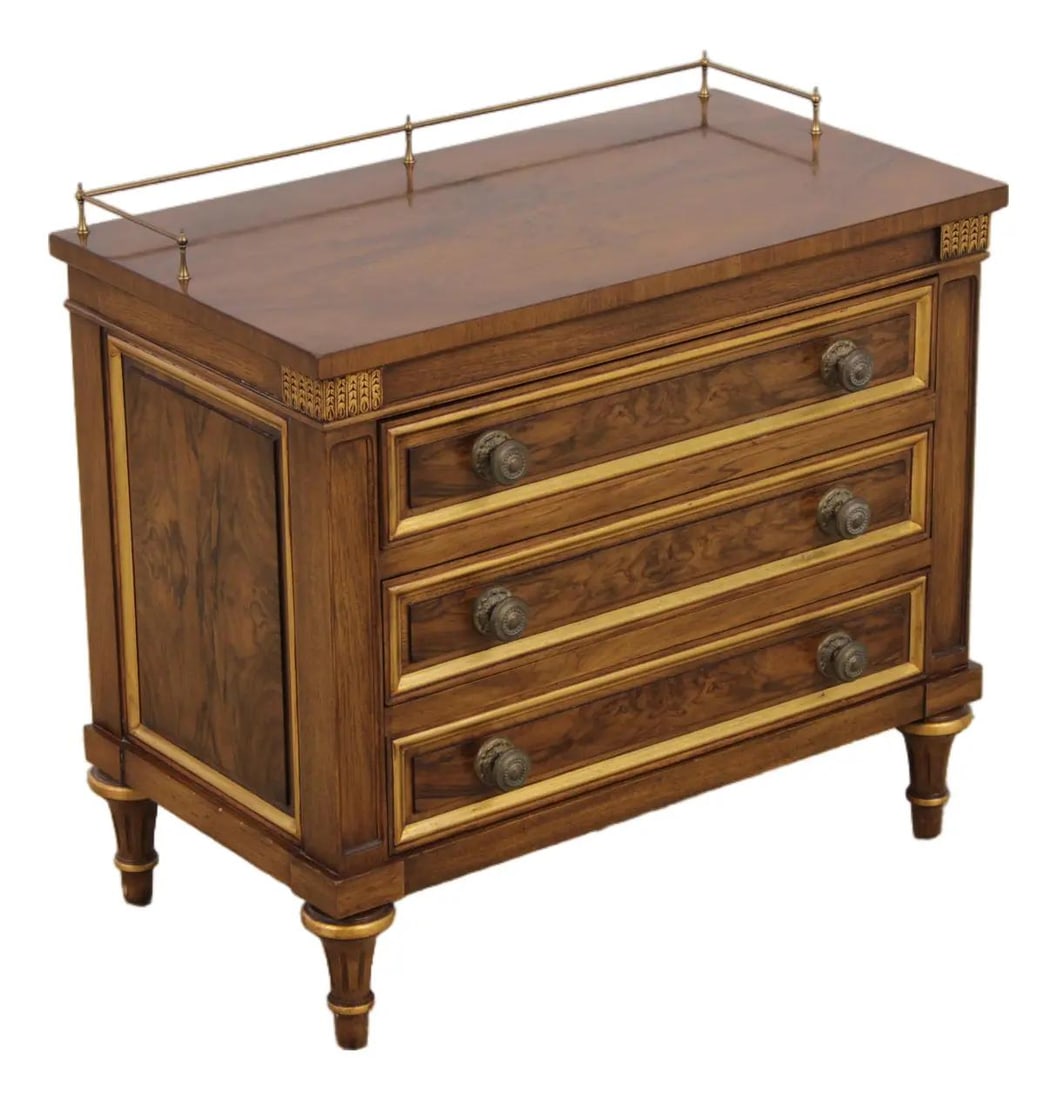 Walnut 3 Drawer Nightstand by Karges Louis XVI Style 29w x 16d x 27h (1 of 10)